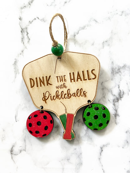 Pickleball Wood Ornament