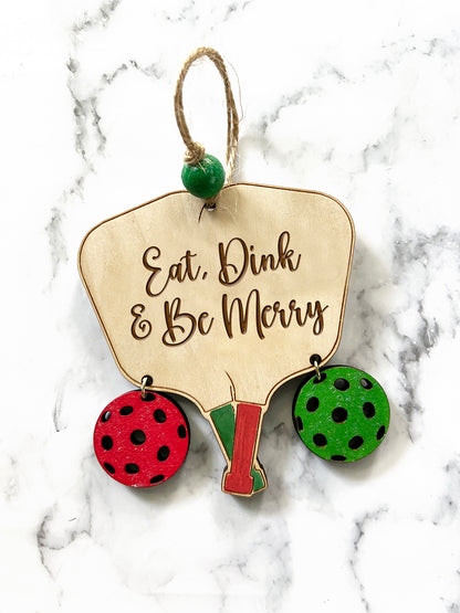 Pickleball Wood Ornament