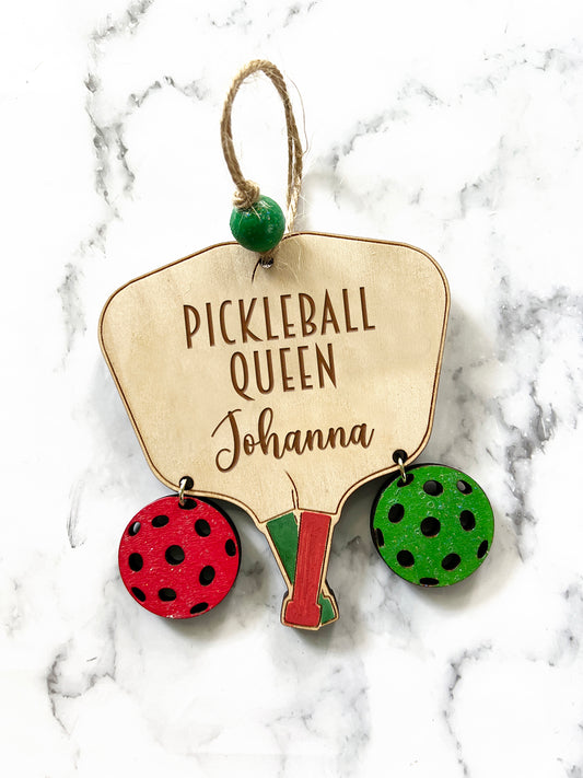 Pickleball Wood Ornament