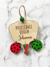 Pickleball Sport Handmade Ornament, 3D Wood Christmas Holiday Decor