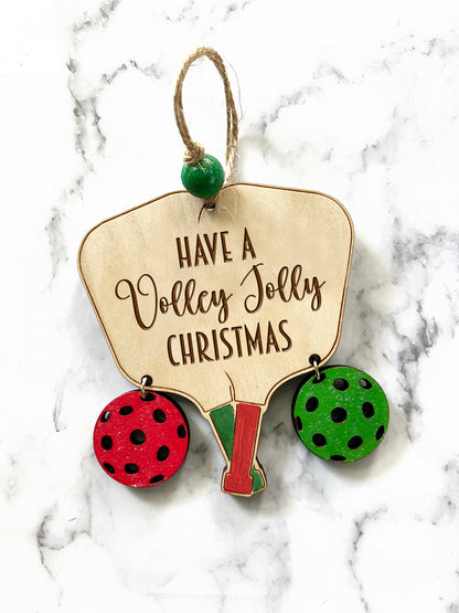 Pickleball Wood Ornament