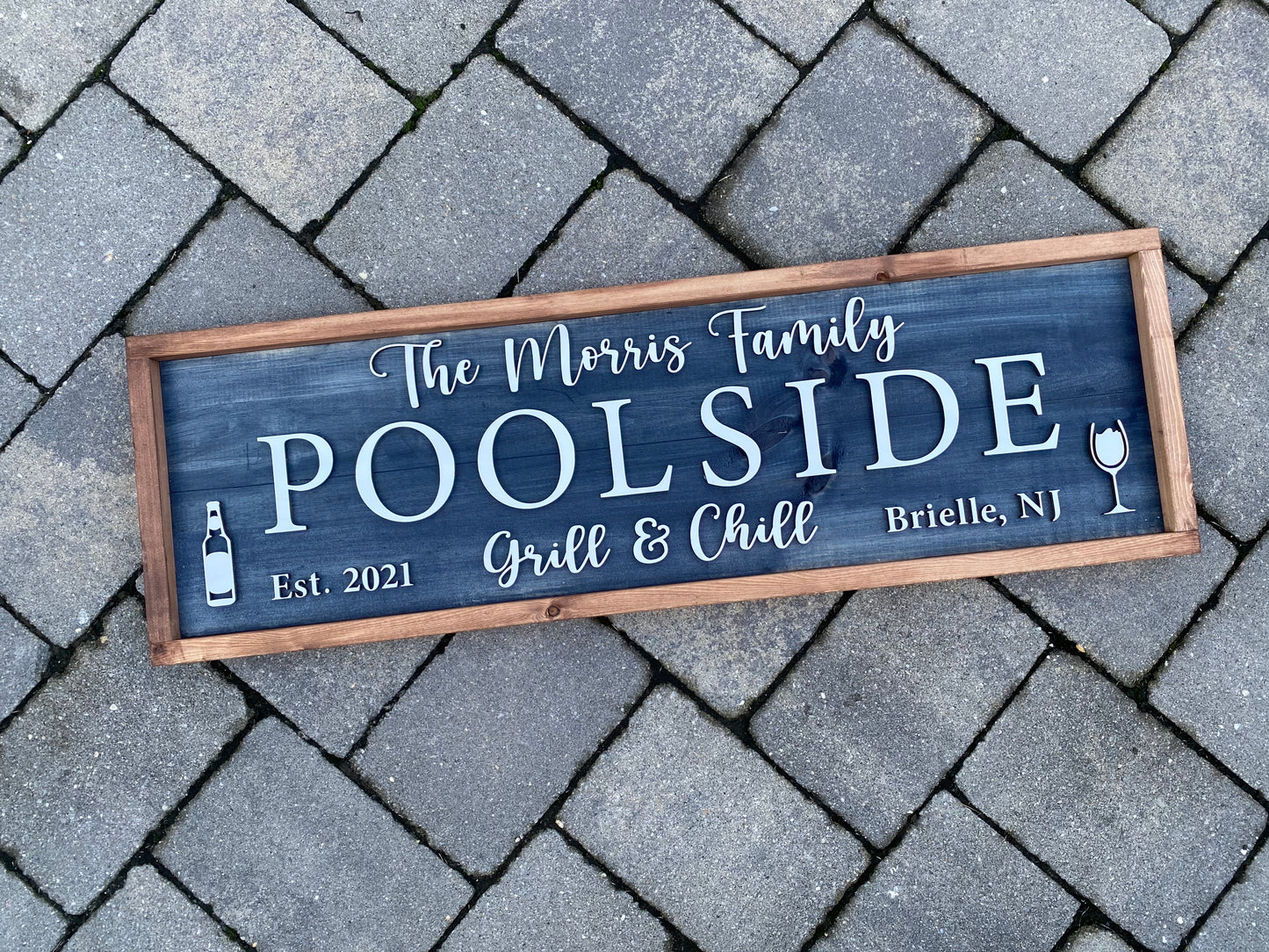 Custom Poolside Wood 3D Sign, Handmade