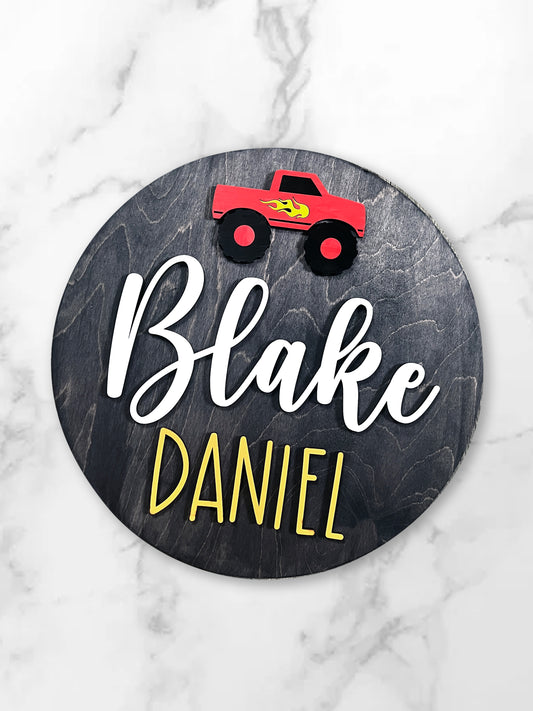 Race Car Theme Wood Sign for Baby Nursery or Kids Room