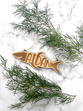 Customized Shark Ornament, Handmade, Personalized with Childs name