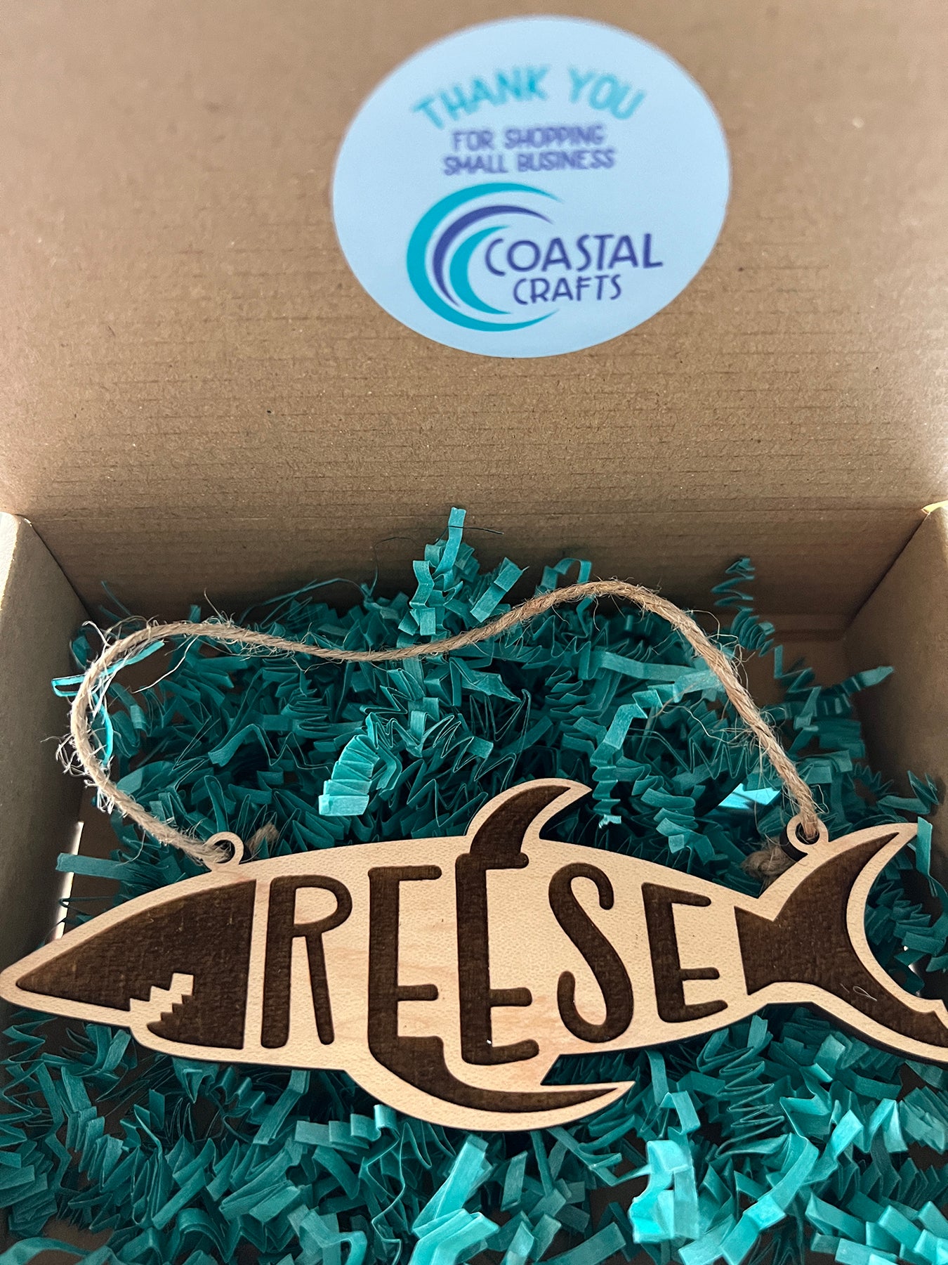 Shark Personalized Wood Ornament