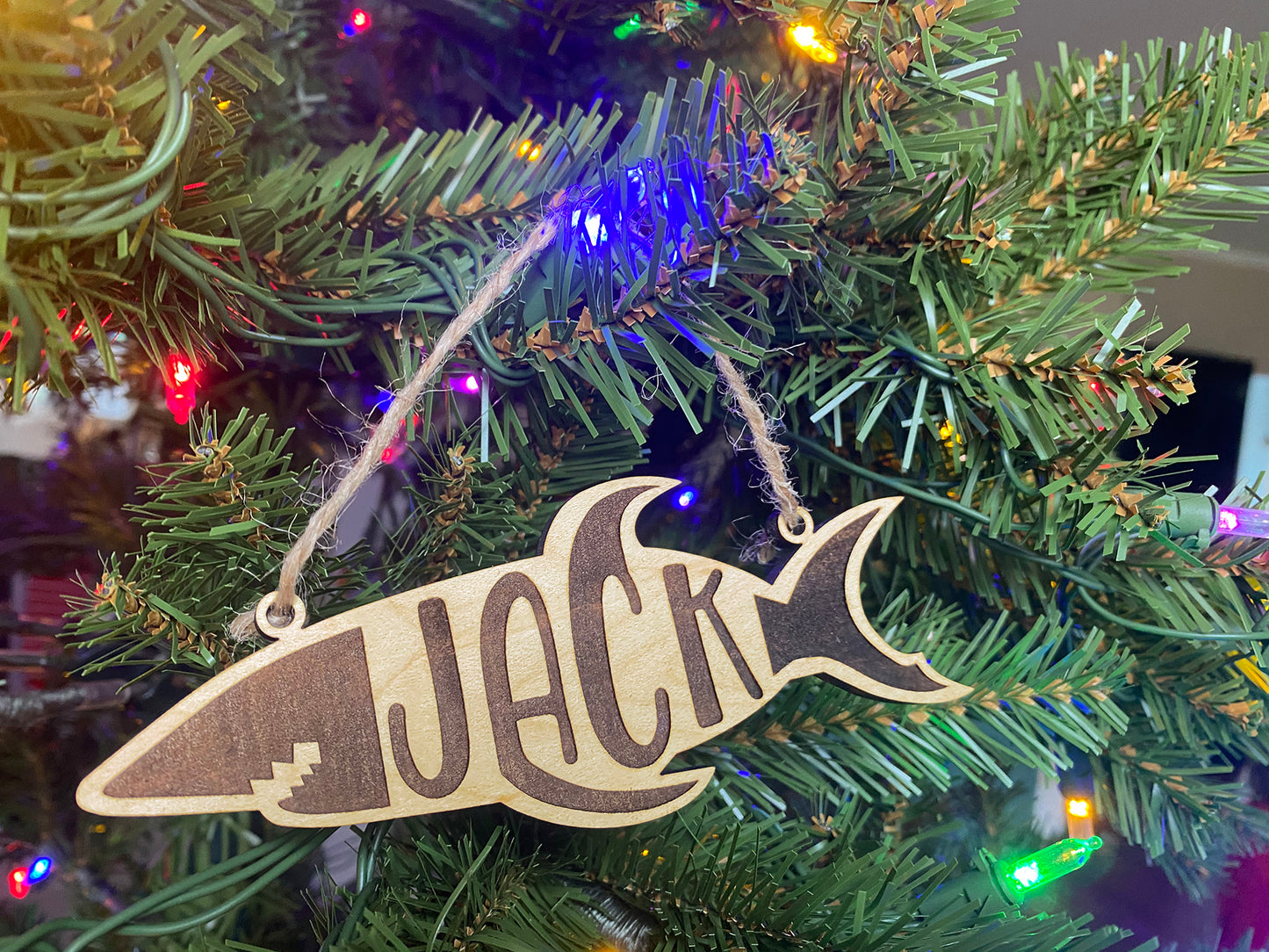 Shark Personalized Wood Ornament