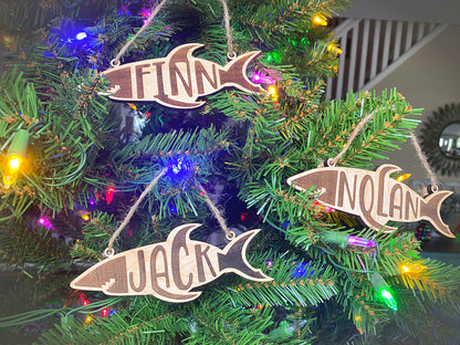 Shark Personalized Wood Ornament