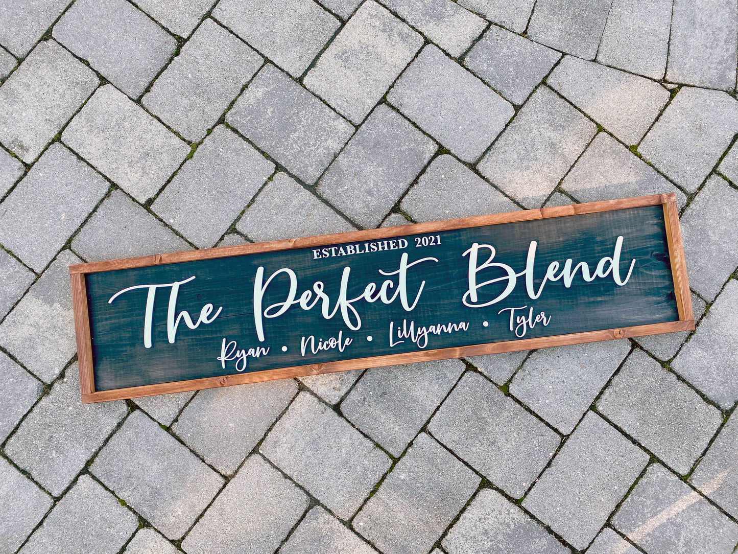 Perfect Blend Family, Wood 3D Sign, Handmade