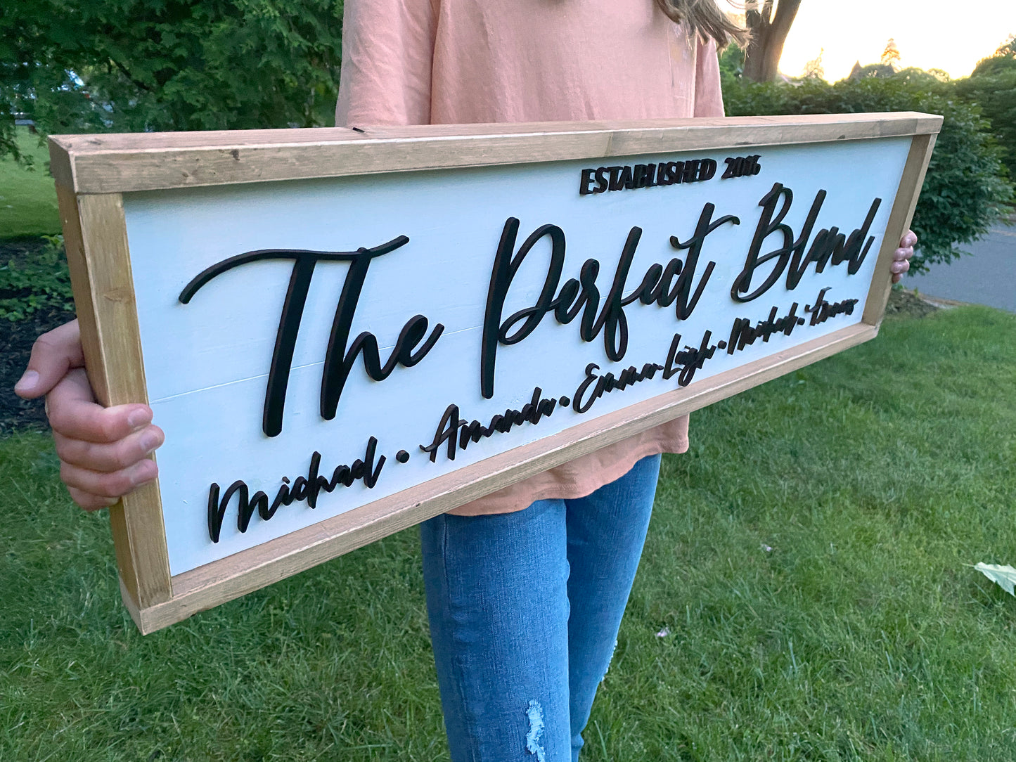 Perfect Blend Family, Wood 3D Sign, Handmade