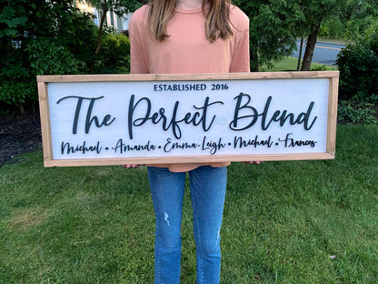 Perfect Blend Family, Wood 3D Sign, Handmade