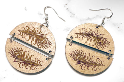 Lightweight Wood Earrings Handmade