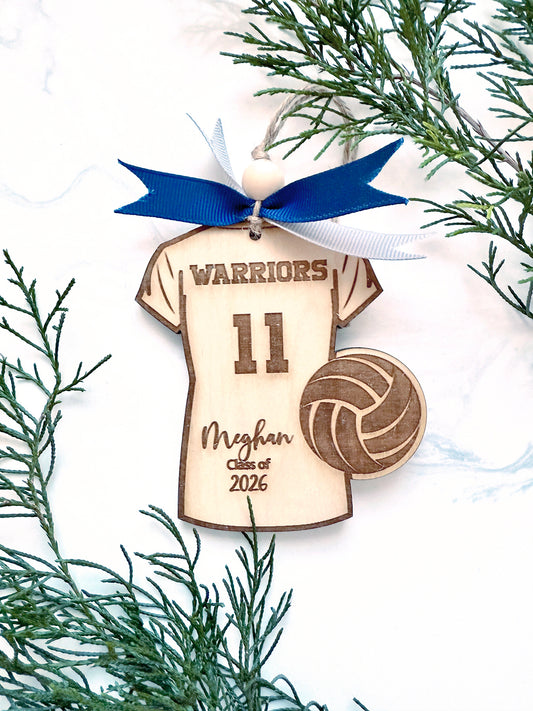 Volleyball Sport Personalized Wood Ornament