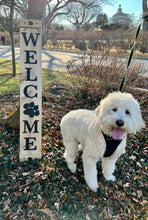 Welcome 3D Sign for Dog or Cat Lovers! Large 4 foot farmhouse style welcome sign for entryway or doorstep