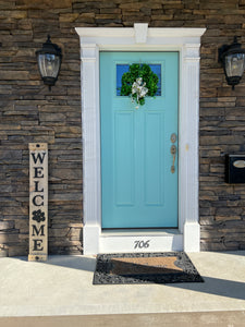 Welcome 3D Sign for Dog or Cat Lovers! Large 4 foot farmhouse style welcome sign for entryway or doorstep