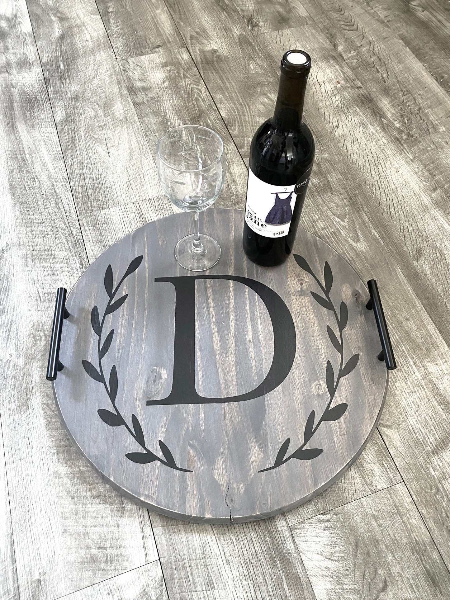 Custom Initial or Logo Wine Tray