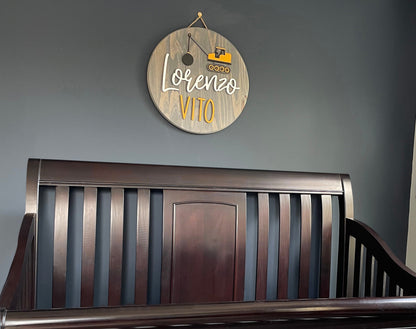 Wrecking Ball Truck Theme Wood Sign for Baby Nursery or Kids Room