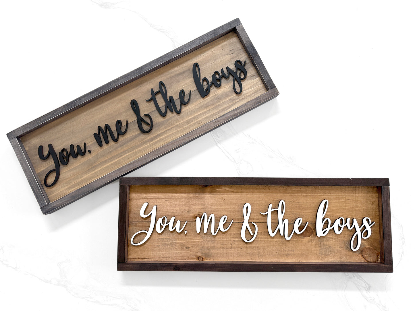 You, Me & The Boys, Wood 3D Sign, Handmade