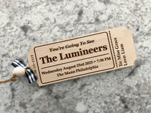 Custom Laser Engraved Wood Ticket, Personalized Gift for Concert, Play, Special Occasion Ornament