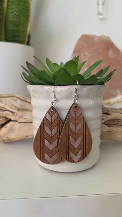 Lightweight Wood Earrings Handmade