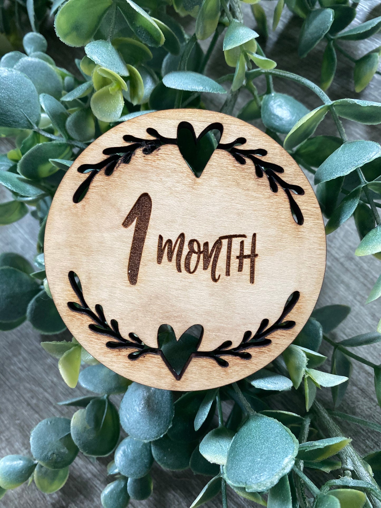 Newborn Baby Milestone Gift, Wood Monthly Photo Prop, Baby shower present, Engraved and Laser Cut