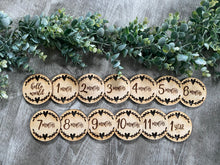 Newborn Baby Milestone Gift, Wood Monthly Photo Prop, Baby shower present, Engraved and Laser Cut