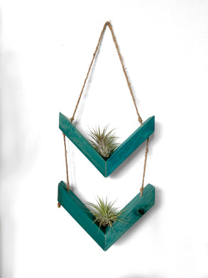 Wood Chevron Air Plant Holder, Wall Hanging Angled Modern Boho Design, Gift Idea, Plant Lovers, Present for Mom, Great way to display plants