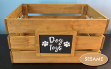Dog or Cat Pet Toy Personalized Organization Storage Wood Crate, Farmhouse Look,Rustic Home Decor