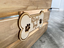 Personalized Dog Toy Bin. Rustic Farmhouse Look crate for pet toy storage, customized with name! Great for organizing.