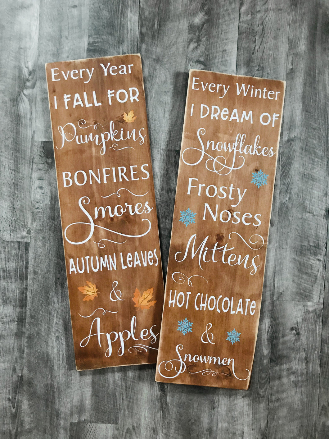 Fall/Winter Reversible Sign, 3 feet tall, Great for Porch Leaner, Outdoor Entryway or Inside Rustic Decor