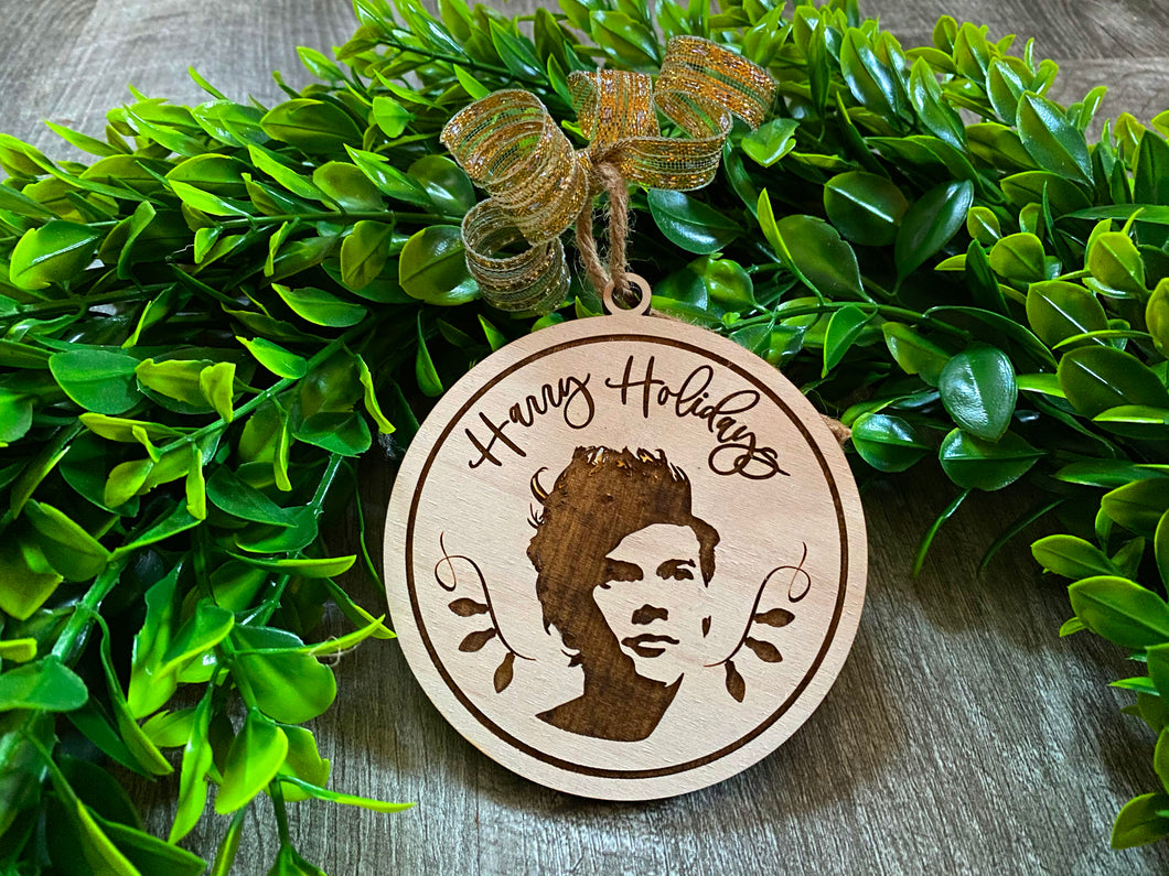 Harry Styles Laser Engraved Holiday Ornament for Christmas Tree
