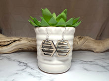 Handmade Hexagon Wood Earrings