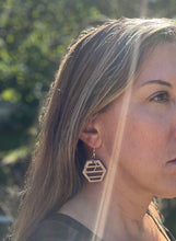 Handmade Hexagon Wood Earrings