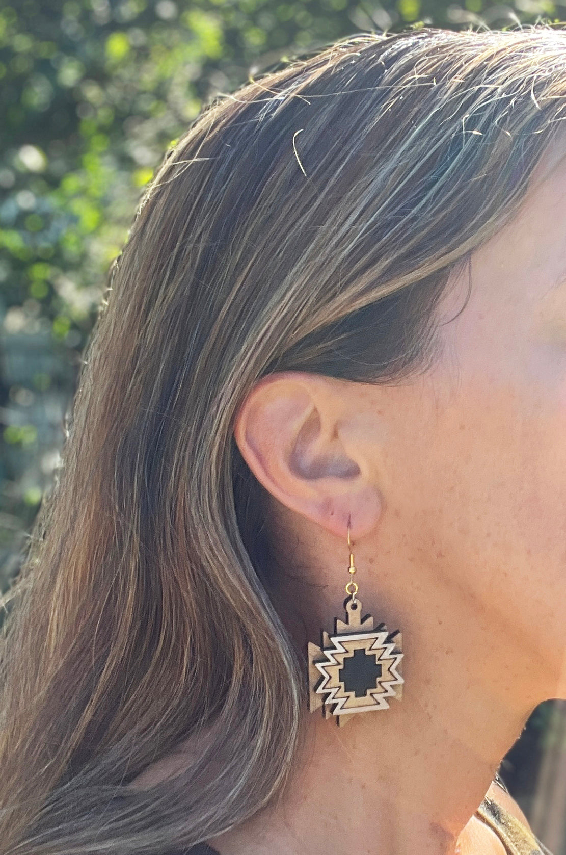 Handmade Aztec Layered Earrings