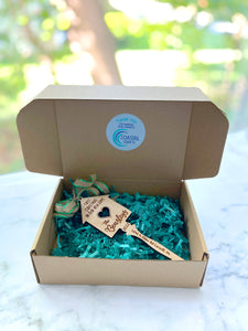 New home personalized Christmas ornament, custom laser engraved wood key