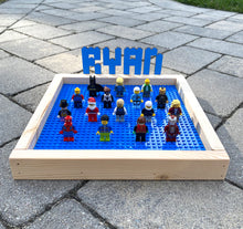 Personalized Building Brick Tray, Laser Engraved with Child Name, Made in USA, Handcrafted, Kids Gift, STEM, Wood Board Hobby Boys Girls Toy
