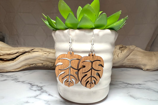 Handmade Monstera Plant Earrings