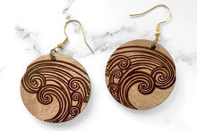 Handmade Wave Wood Earrings