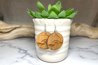 Handmade Ocean Sunset Wood Earrings