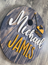 Construction Sign, Customized Baby Name Sign, Children's Nursery Decor, Personalized Wood Sign, Kids Room, Boys, Hand Painted