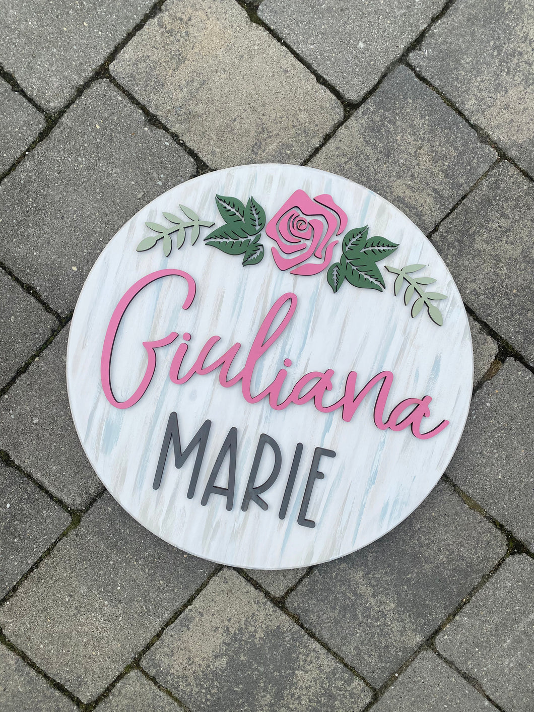 Custom Baby Name Sign, Children's Nursery Decor, Rustic Personalized Wood Sign with Flowers, Kids Room floral theme, girls, sunflower, daisy