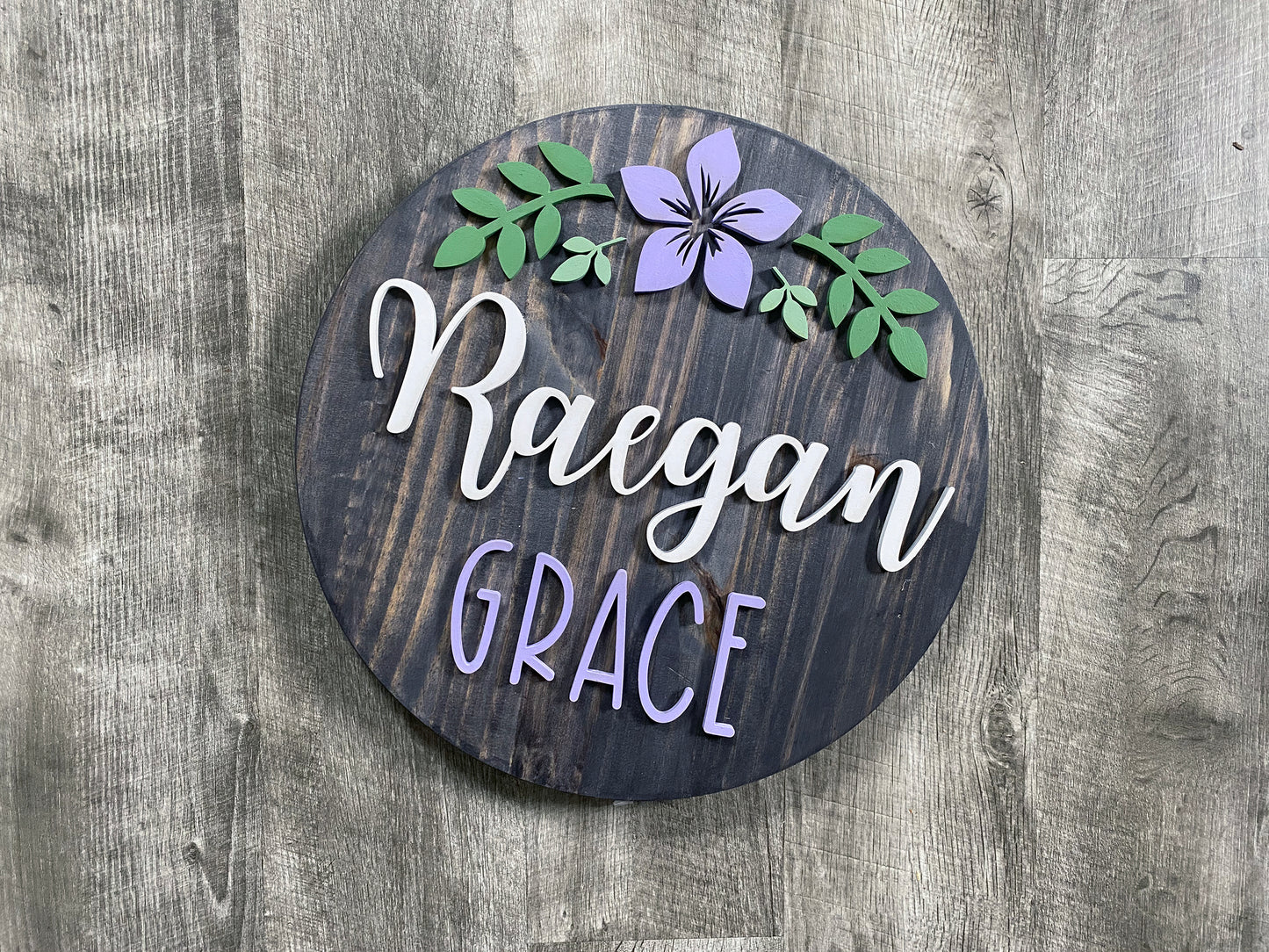Custom Baby Name Sign, Children's Nursery Decor, Rustic Personalized Wood Sign with Flowers, Kids Room floral theme, girls, sunflower, daisy
