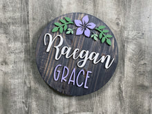 Custom Baby Name Sign, Children's Nursery Decor, Rustic Personalized Wood Sign with Flowers, Kids Room floral theme, girls, sunflower, daisy