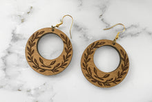 Handmade Round Vine Handmade Wood Earrings