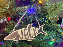 Customized Shark Ornament, Handmade, Personalized with Childs name