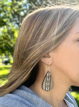 Handmade Teardrop Chevron Engraved Earrings