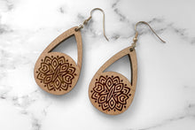Handmade Teardrop Engraved Earrings