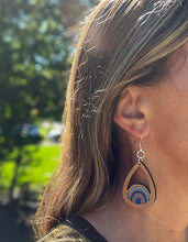 Handmade Teardrop Rainbow Hand Painted Wood Earrings