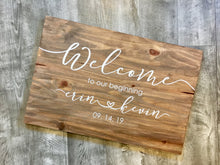 Welcome to our beginning Wedding Sign, Customized with name and date