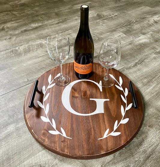 Custom wine tray, personalized serving tray, great wedding present, bridal shower gift, perfect for entertaining, home decor