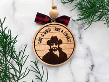 Yellowstone, Rip, Cowboy, Christmas Ornament 3D Laser Engraved for the holidays on maple wood